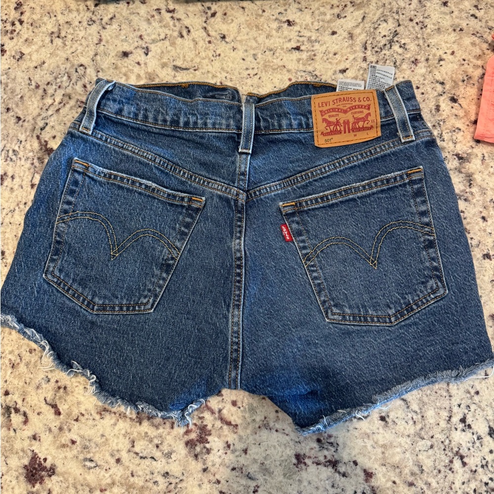 Levi's Dark Blue Denim Cutoff Jean Shorts
